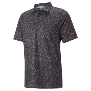 Puma Men's Navy Patterned Polo Shirt